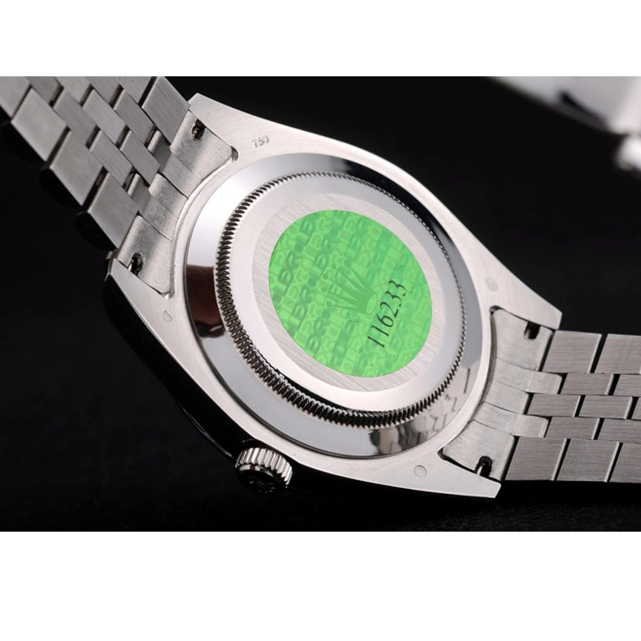 Rolex aaa copy Steel Rolex Silver Dial DateJust Bezel Ribbed Stainless 41977 0717
